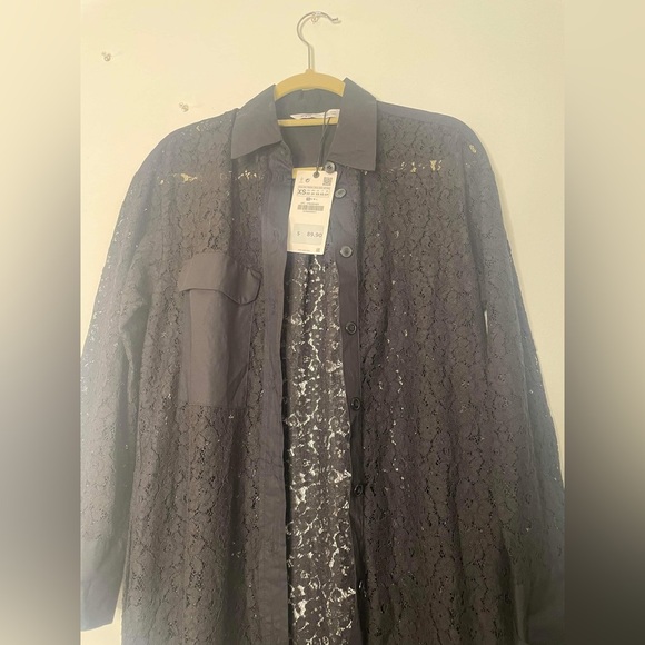 NWT Zara black lace tunic/dress/ cardigan size XS - Picture 5 of 6